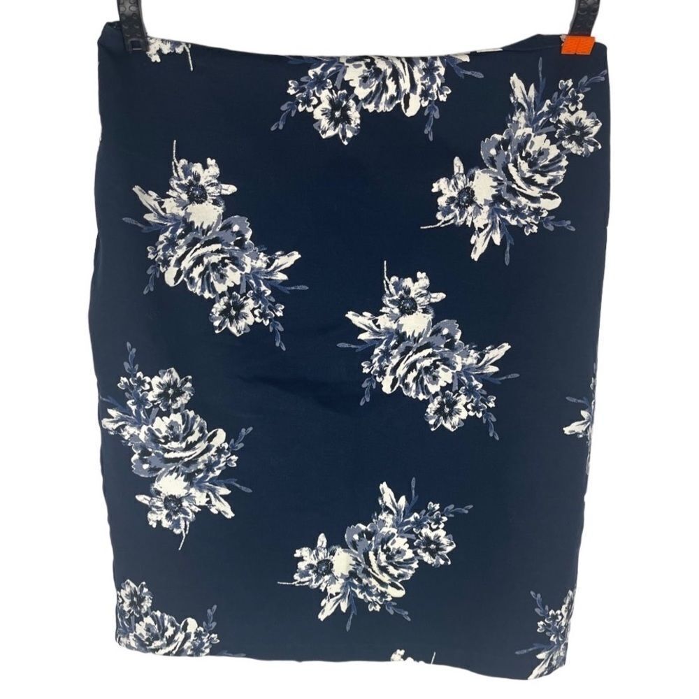 Sears Simply Styled Navy White Petite Floral Stretch Ponte mini Skirt‎ Size: XL